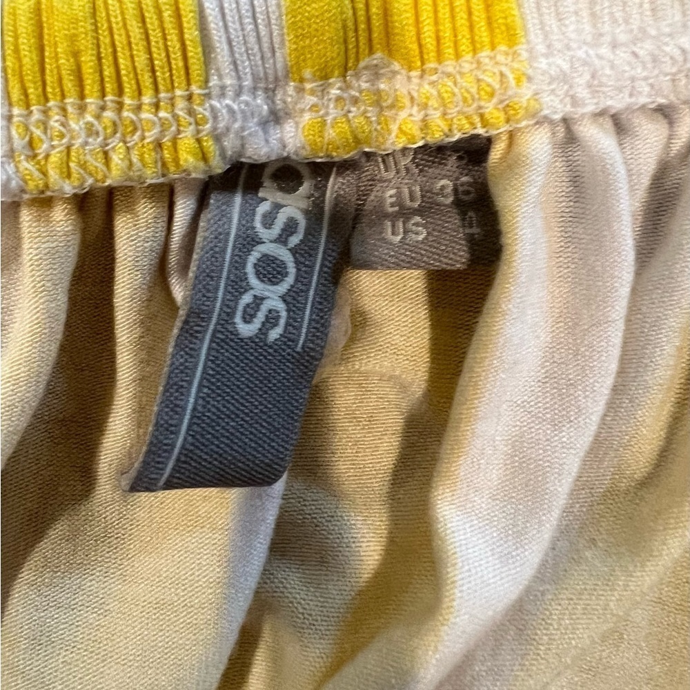 ASOS Yellow and White Striped Short Sleeve Relaxed Fit Midi Dress size 4 - Picture 5 of 5